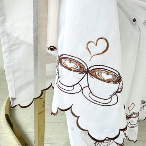 Kész függöny Alíz Konyhai vitrázs Barna Cappuccinos 200x80cm