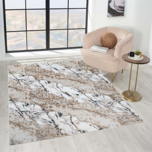 Modern szőnyeg Mykonos 7125 (Cream-Beige) 40x70cm Bézs-Zöld-Arany
