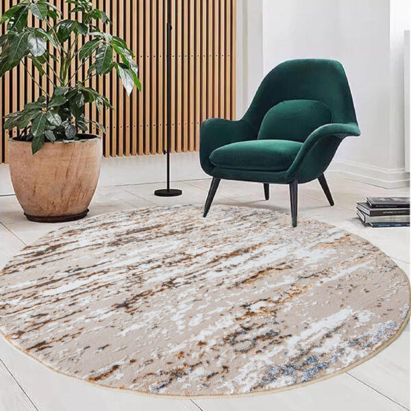 Modern szőnyeg Mykonos 7473 (Grey-Gold) Kerek 160cm Szürke-Arany