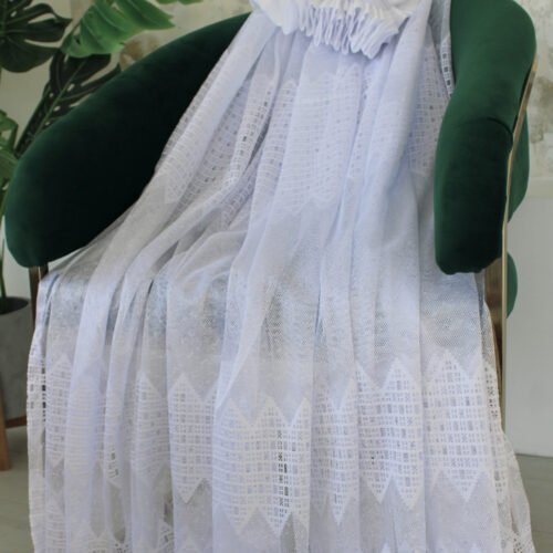Kész függöny Azrah fehér Rombusz minta 300x180cm