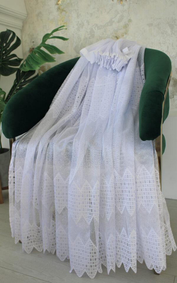 Kész függöny Azrah fehér Rombusz minta 300x180cm
