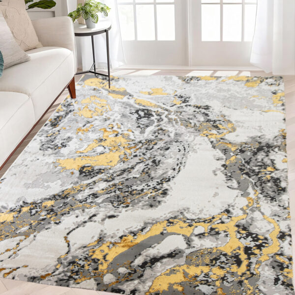 Modern szőnyeg Cleopatra 8441 (Grey-Gold) 80x250cm Szürke-Arany