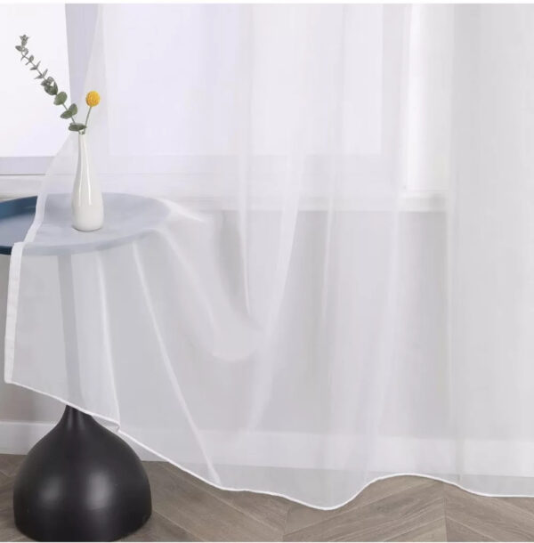 Kész függöny Damaskus Voial Fehér 400x180cm Rúdra húzható
