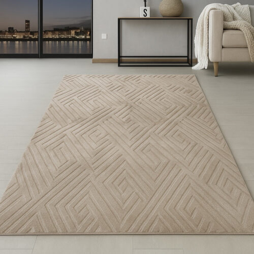 Modern szőnyeg Luxor geometrikus (Beige) 66x220cm Bézs