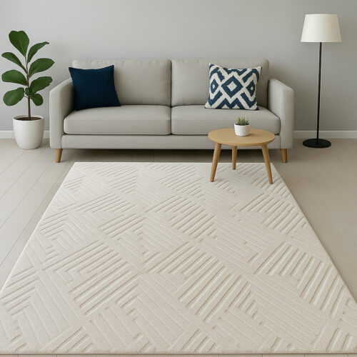 Modern szőnyeg Luxor geometrikus (Cream) 66x220cm Krém