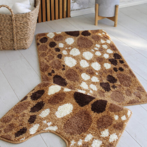 Fürdőszoba szőnyeg Extra Nagy camel kavicsos 2 részes 60x100cm