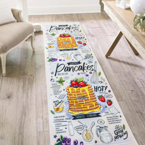 Konyhai szőnyeg Gordon 80x150cm Fehér Palacsintás