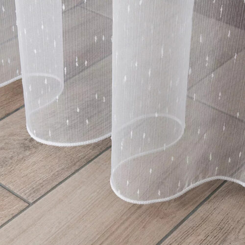 Kész függöny Lux fehér Hópehely minta 500x260cm Rúdra húzható