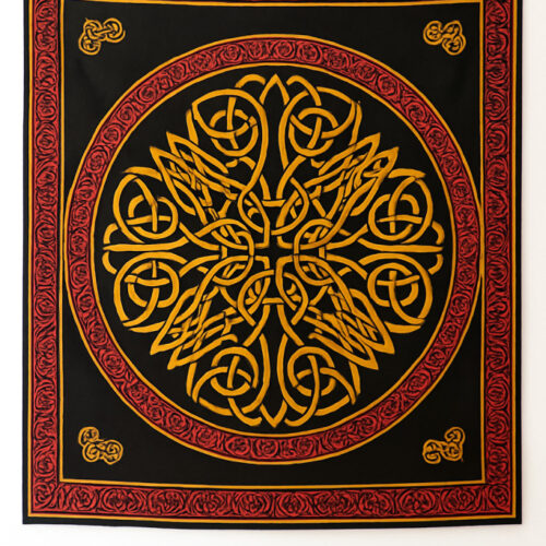 Indiai Ágytakaró Zen 3om pamut Fekete-Sarga 205x230cm