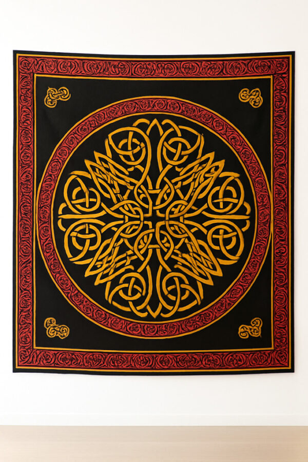 Indiai Ágytakaró Zen 3om pamut Fekete-Sarga 205x230cm