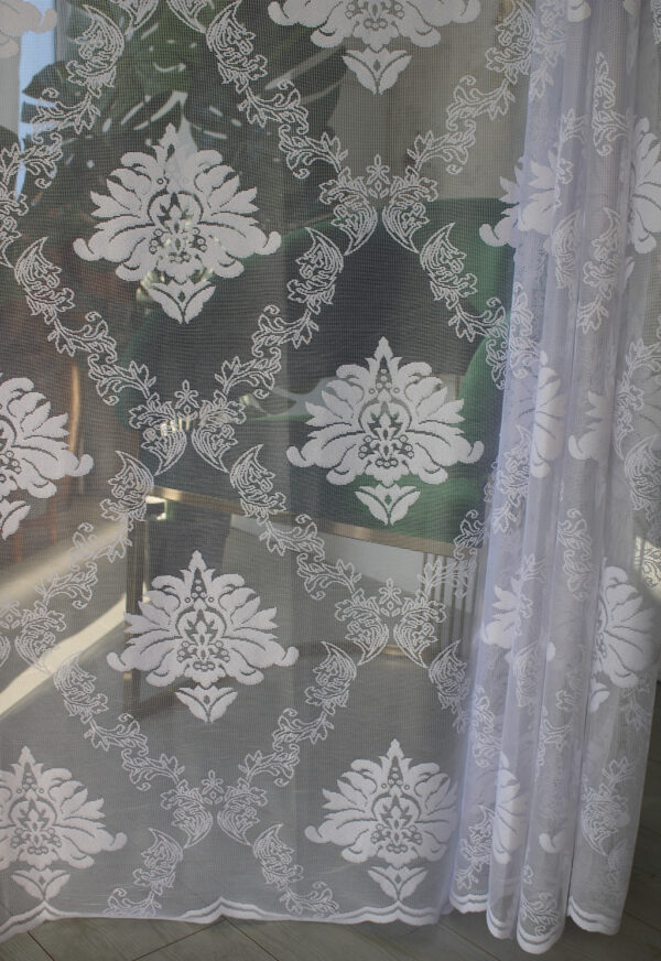Kész függöny Jacquard fehér 21 Barok mintás 500x250cm