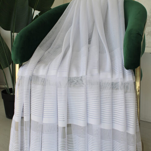 Kész függöny Jacquard fehér modern csíkos mintás 500x250cm
