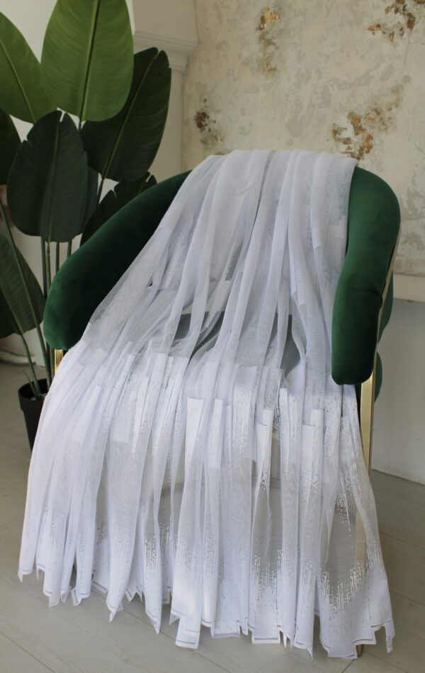 Kész függöny Jacquard fehér Parketta mintás 500x250cm