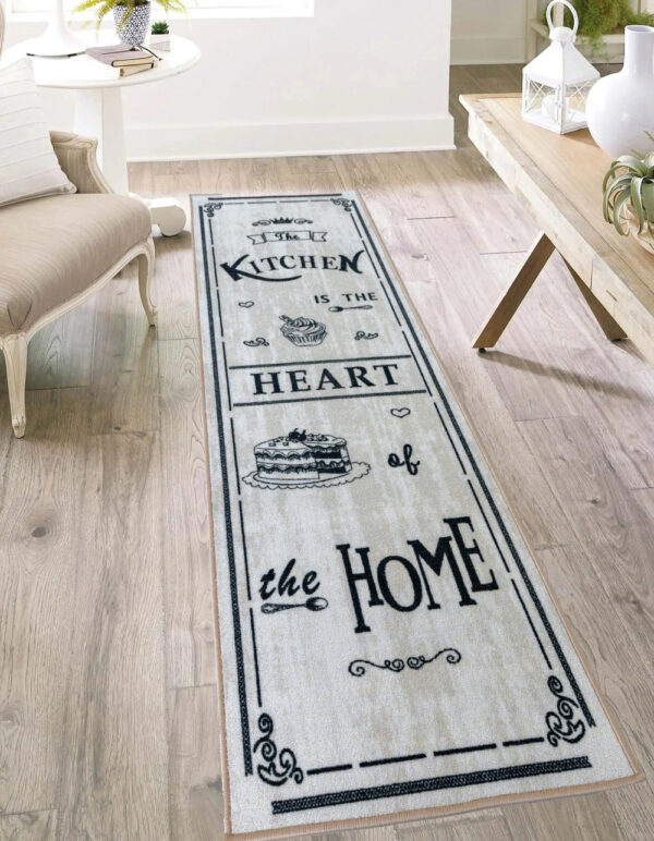 Konyhai szőnyeg Jamie vastag 67x200cm Krém Keretes Home