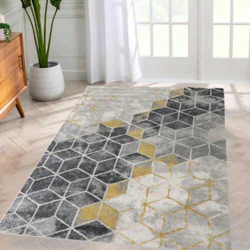 Modern szőnyeg Promo 2408 (Gray-Yellow) 80x150cm Sárga-Szürke