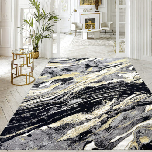 Modern szőnyeg Marble 351 (Black) 240x330cm Fekete-Arany