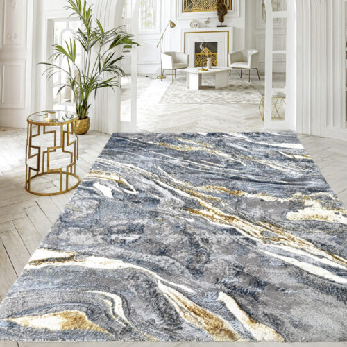 Modern szőnyeg Marble 351 (Blue-Gold) 80x150cm Kék-Arany