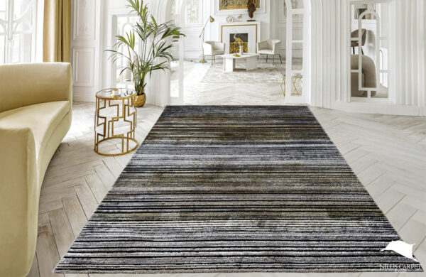 Modern szőnyeg Marble 392 (Black) 80x150cm Fekete-Arany