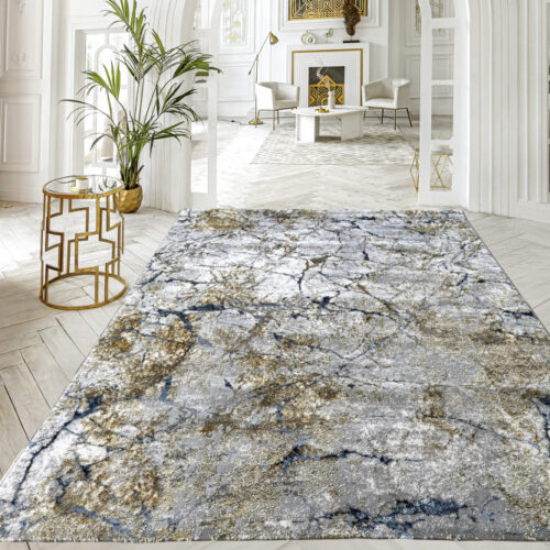 Modern szőnyeg Marble 4695 (Blue-Gold) 80x150cm Kék-Arany