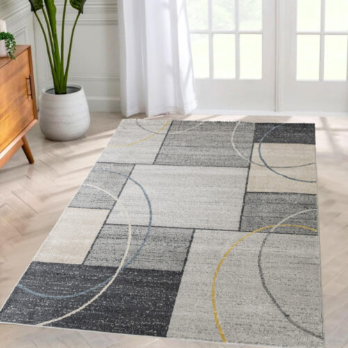 Modern szőnyeg Promo 5111 (Gray-Yellow) 60x110cm Szürke-Sárga