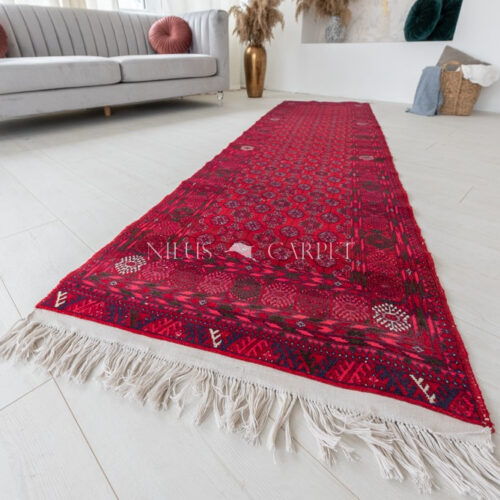 Kézi csomózású perzsa szőnyeg afghan prémium Mauri buhara 290x80cm