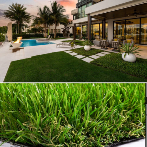 Műfű 50mm MARBELLA Zöld kültéri 400cm széles tekercs