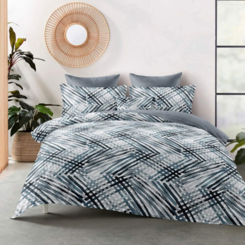 Ágyneműhuzat Nordic Flanel Zig zag fehér szürke 7 részes