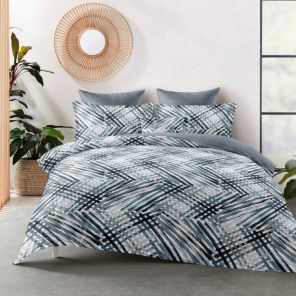 Ágyneműhuzat Nordic Flanel Zig zag fehér szürke 7 részes