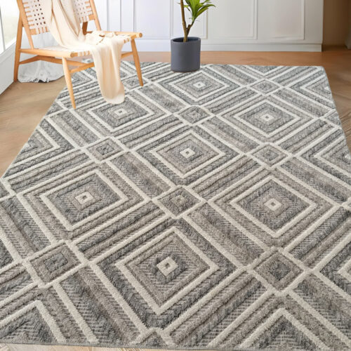 Modern szőnyeg 119 Pamut Nordic (Natur-Grey) 120x170cm Bézs-Szürke