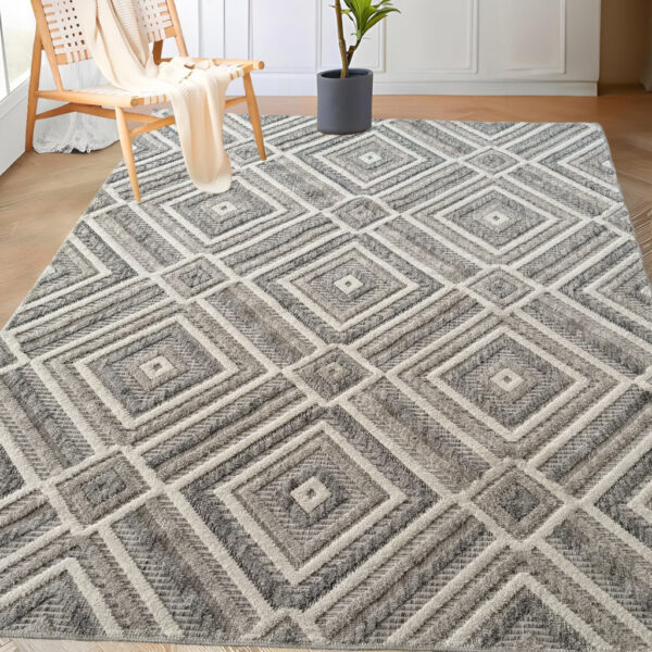 Modern szőnyeg 119 Pamut Nordic (Natur-Grey) 120x170cm Bézs-Szürke