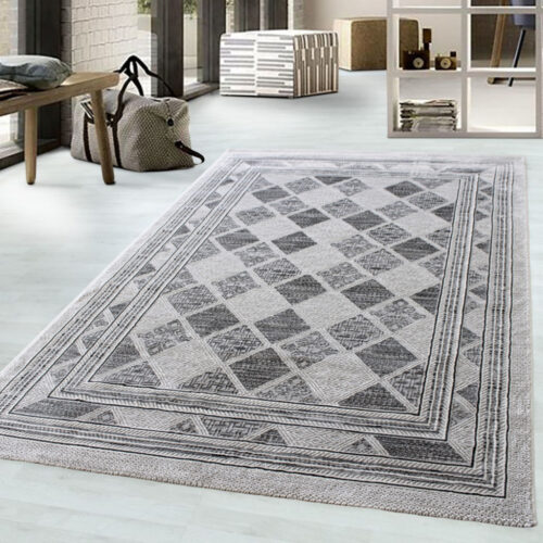 Modern Szőnyeg Petra 5037 (D. Grey Ecru) 80x250cm Szürke