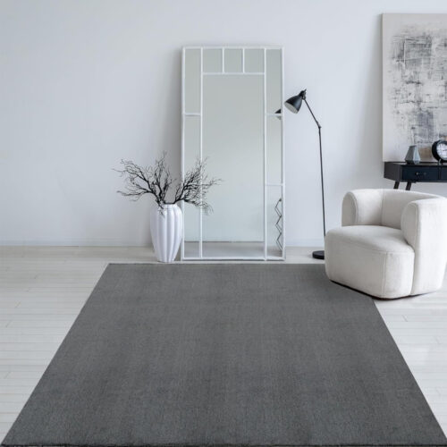 Modern szőnyeg Palm Plüss (Antracit) 40x70cm Sötét Szürke