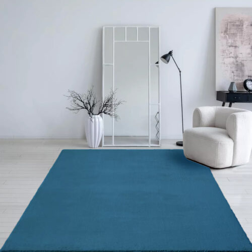 Modern szőnyeg Palm Plüss (Blue) 140x200cm Azur Kék