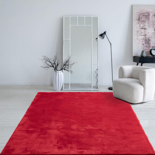 Modern szőnyeg Palm Plüss (Red) 140x200cm Piros