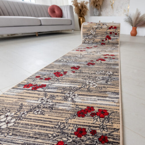 Futószőnyeg Sakura Csíkos Cseresznyefa minta Bézs 67cm széles méteráru