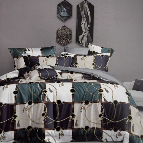 Ágyneműhuzat Scarlett zöld patchwork 7 részes