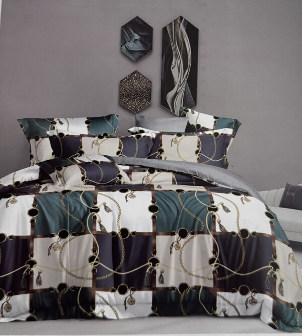 Ágyneműhuzat Scarlett zöld patchwork 7 részes