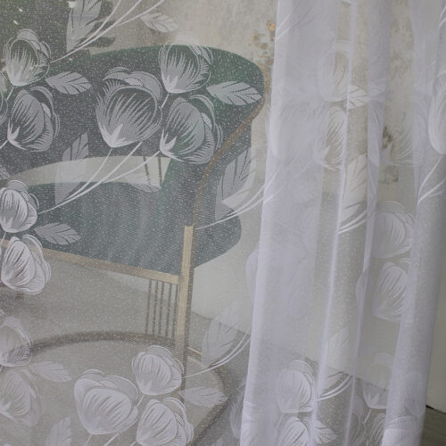 Kész függöny Scarlett fehér Pipacsos minta 200x180cm