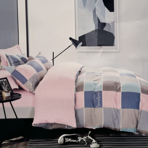 Ágyneműhuzat Scarlett pastel színes kockás 7 részes