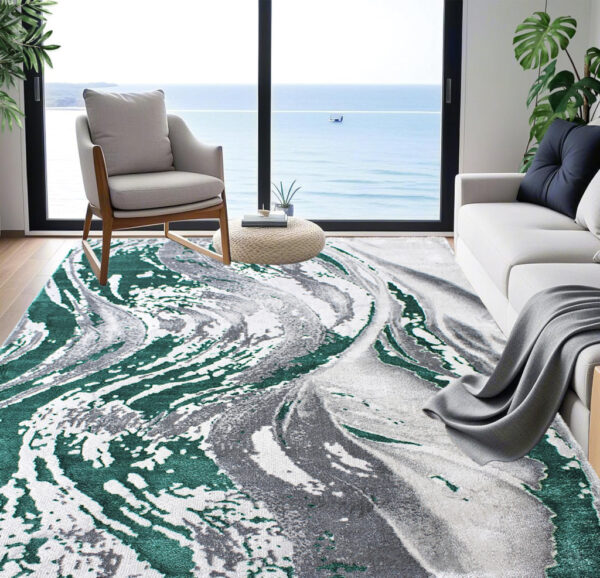 Modern szőnyeg Cezar 1115 (Grey-Green) 80x150cm Zöld-Szürke