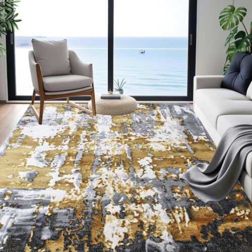 Modern szőnyeg Cezar 9428 (Cream-Gold) 80x150cm Arany-Szürke