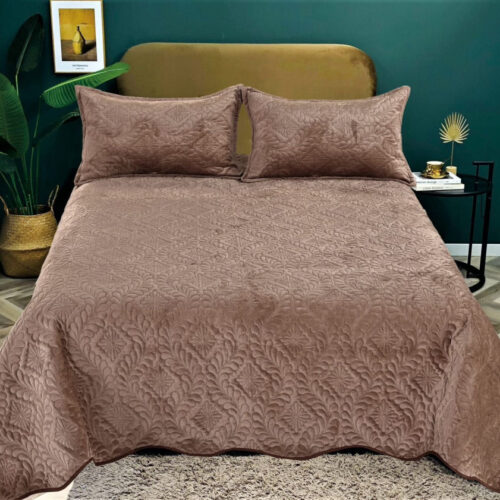 Velvet Barna ágytakaró szett 3db-os 220x240cm / 54x75cm párna huzat 2db