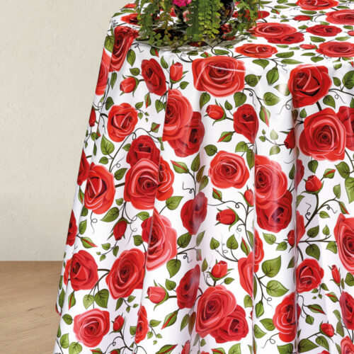 Viaszos vászon méterben 140cm széles romantic rózsás