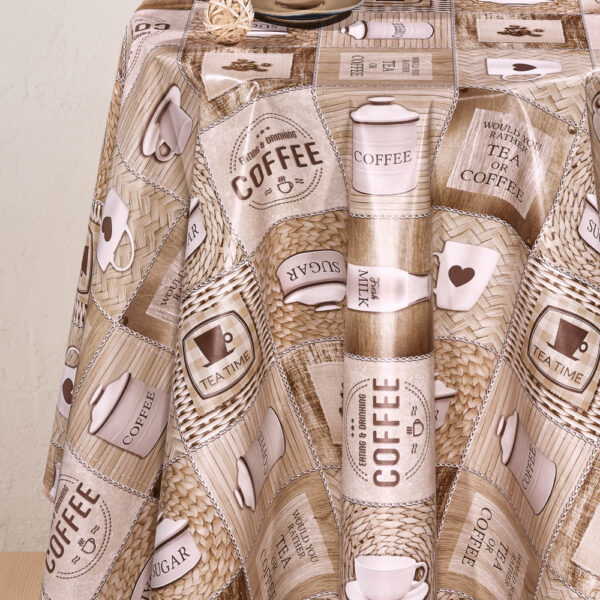 Viaszos vászon méterben 140cm széles milk coffe bézs