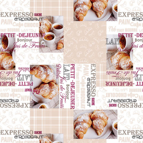 Viaszos vászon méterben 140cm széles francia croissant krém