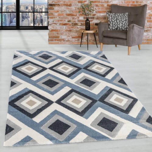 Modern szőnyeg Charlotte 2404 (Blue-Gray) 80x250cm Kék-Szürke