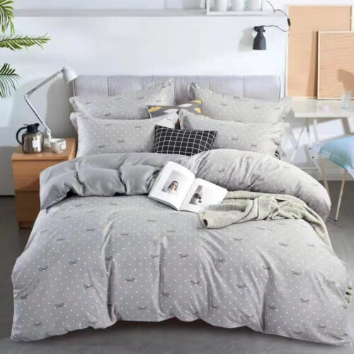 Ágyneműhuzat Charlotte light gray kis masnis 3 részes