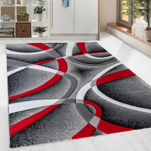 Modern szőnyeg Carneval 1504 (D.Grey-Red) 60x220cm Piros-Szürke