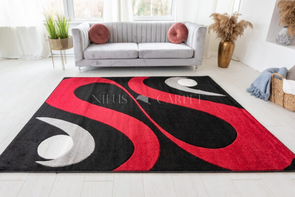Modern Szőnyeg Margaret 2331 (Black-Red) 240x330cm Fekete-Piros