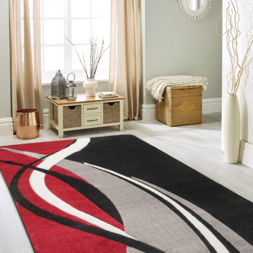 Modern Szőnyeg Margaret 361 (Black-Red) 60x110cm Fekete-Piros